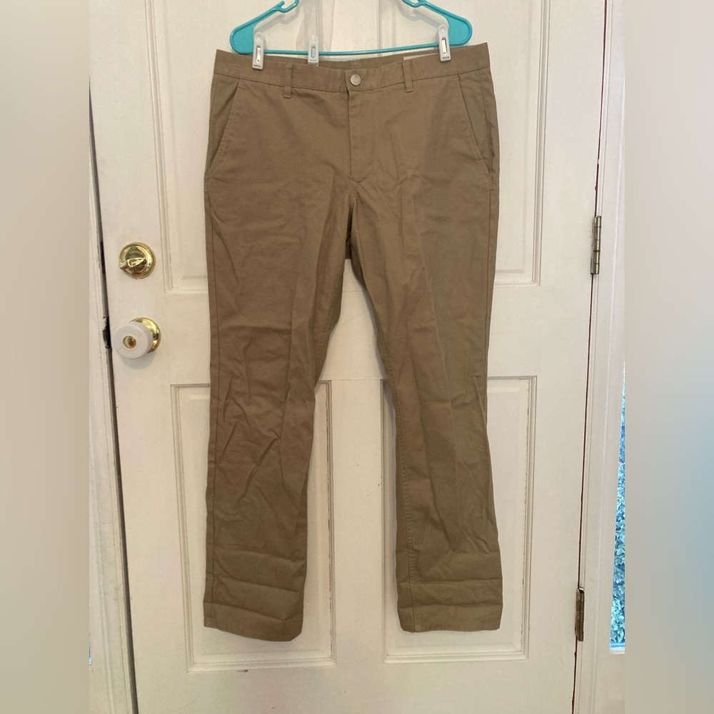 Bonobos Slim Straight Chino Khaki Pant, 36 x 32